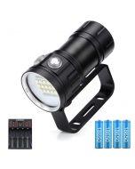 20000 lumens 6*90 LED underwater 100m waterproof LED diving flashlight with 18650 charger