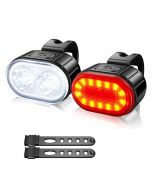 2 pice 4 Modes 350mAh USB MTB Road Bicycle Headlight 6 Modes 230mAh Rechargeable Cycling Taillight