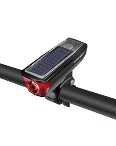ROCKBROS IPX4 Waterproof Bicycle Headlights 2000 MAh USB Solar Charging Bike Light Bike Bell 120 DB