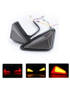 2PC LED motorcycle turn signal triangle embedded waterproof daytime running lights