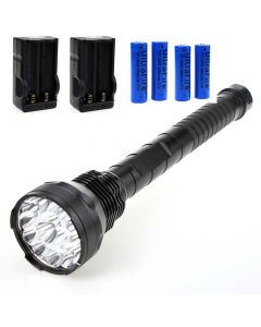 UltraFire 15T6 16000LM 15 x T6 LED 5-Mode Flashlight With 4*18650 + 2* Chargers