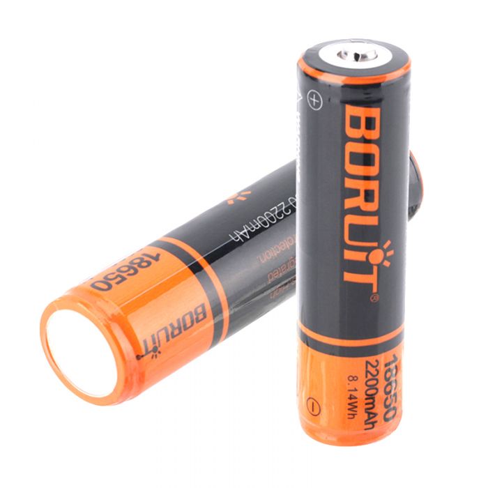 Boruit 2200mAh 18650 rechargeable battery PCB Protected 18650