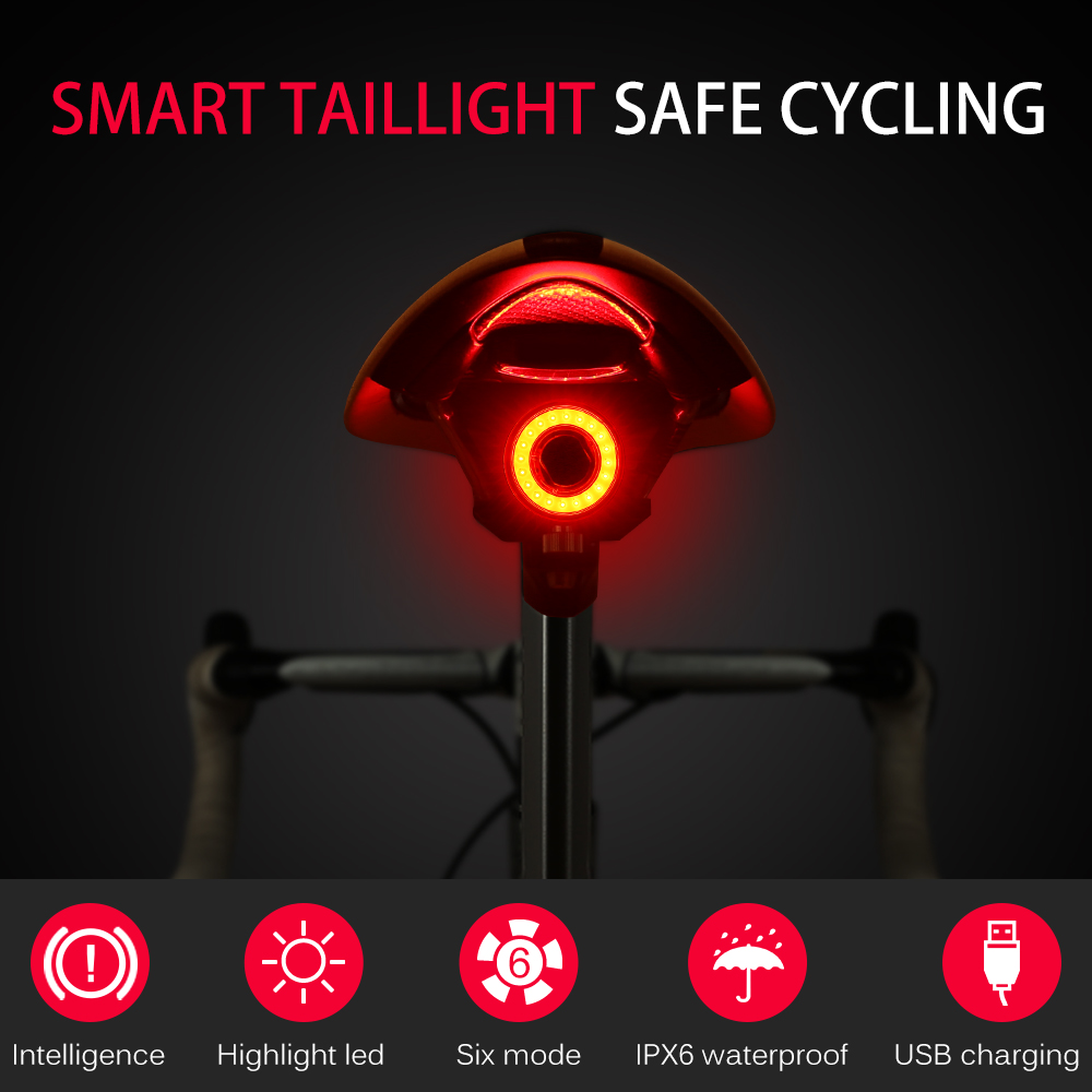 Smart Sensor Brake Light Bicycle Tail Light USB Charging